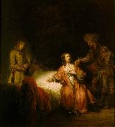 REMBRANDT Harmenszoon van Rijn Joseph Accused by Potiphar's Wife Sweden oil painting artist